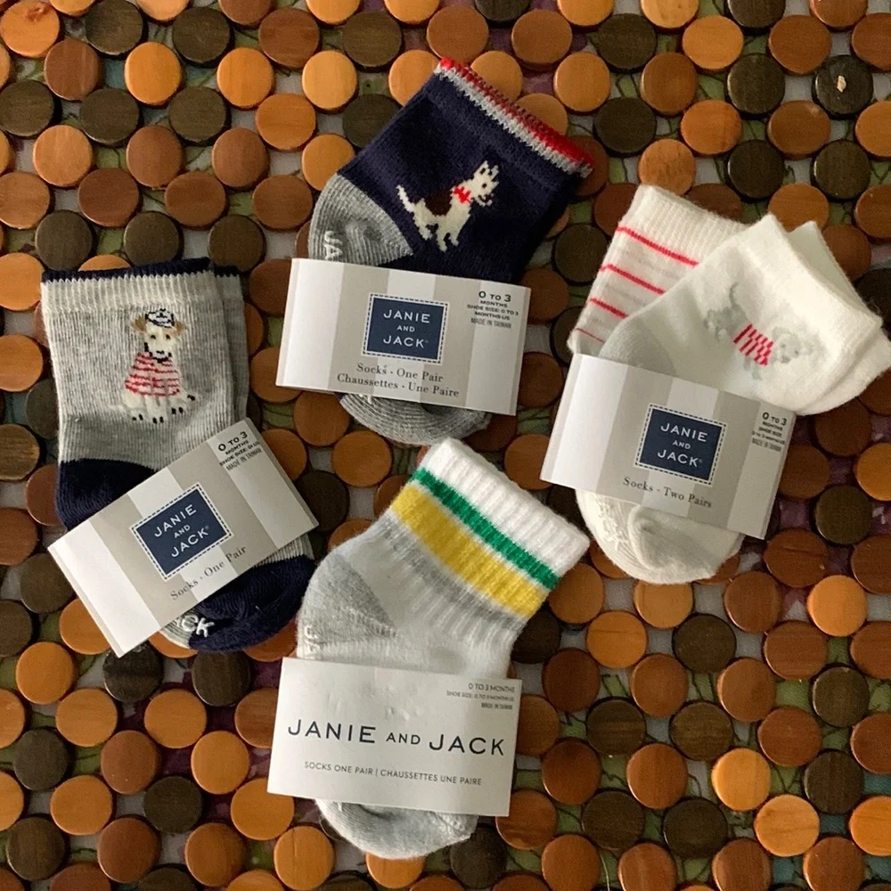 Janie and Jack Baby Boy Bundle 5 Pairs of Socks